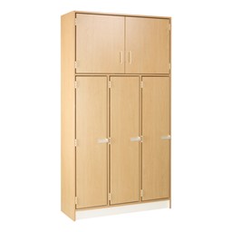 84" H Three-Wide Double-Tier Lockers - Shown in Maple w/ doors closed